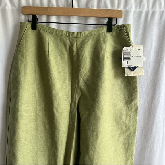 Liz Claiborne Pants - Pistachio Green Deadstock Liz Claiborne Size 16 Linen Cotton Trousers